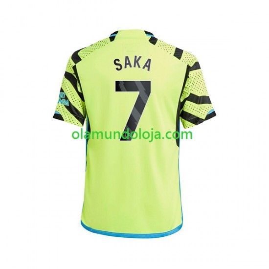 Camisola Arsenal Saka 7 Homem Equipamento Segundo 2023-2024 Manga Curta